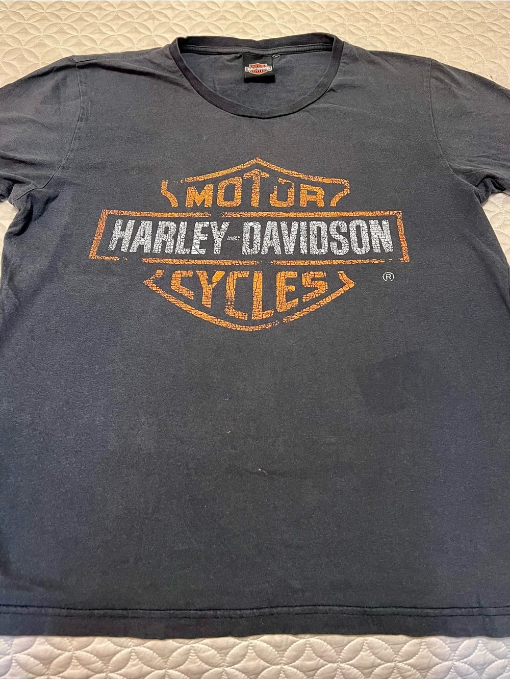 Harley-Davidson Black Tee with Orange and White Logo